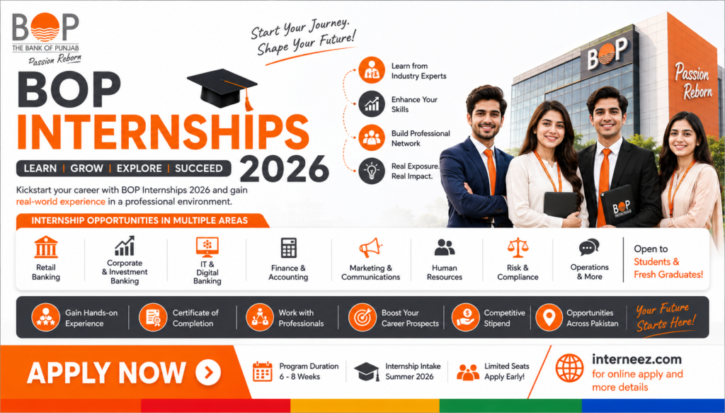 BOP Internships 2026 - Latest Bank of Punjab Paid Opportunities | Apply Online