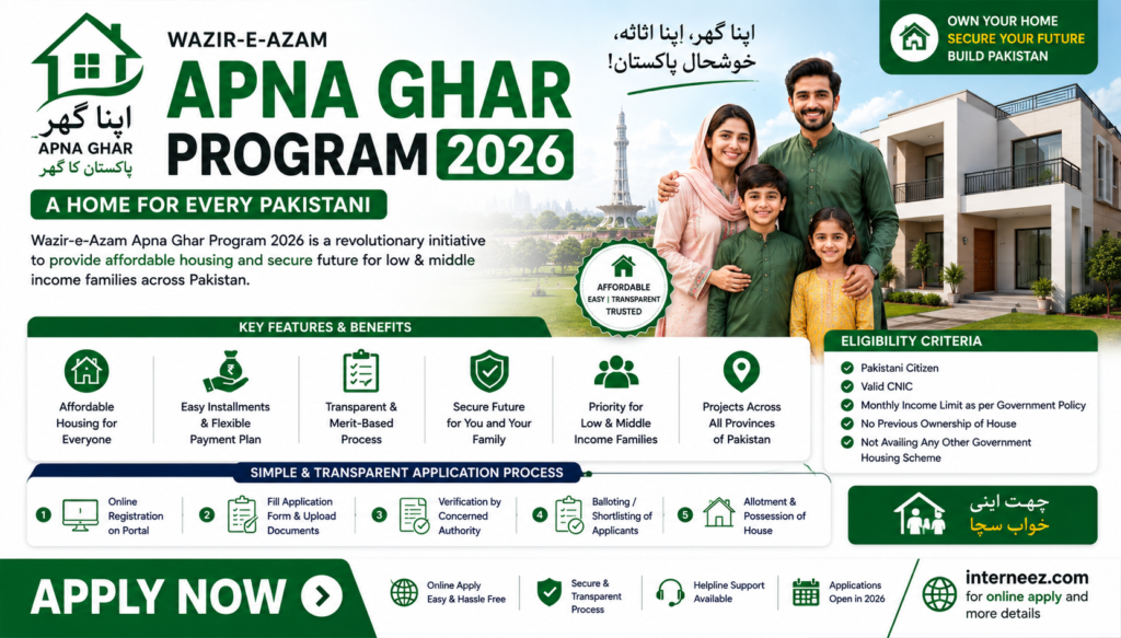 Wazir E Azam Apna Ghar Program 2026 - Latest Govt Scheme Advertisement | Apply Online