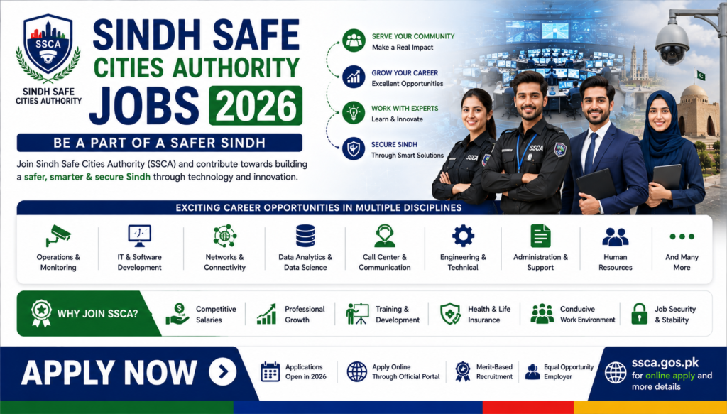 Sindh Safe Cities Authority Jobs 2026 - Latest Sindh Govt Jobs Advertisement | Apply Now