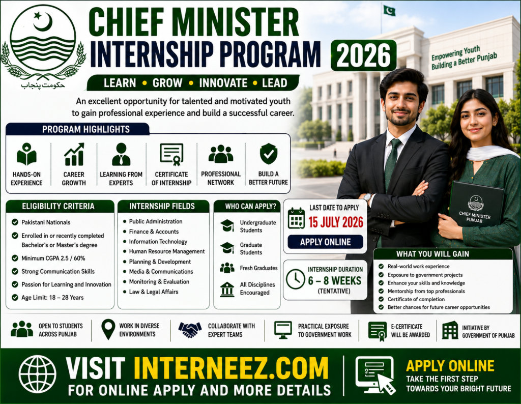 Chief Minister Internship Program 2026 | Summer Internships Online Apply