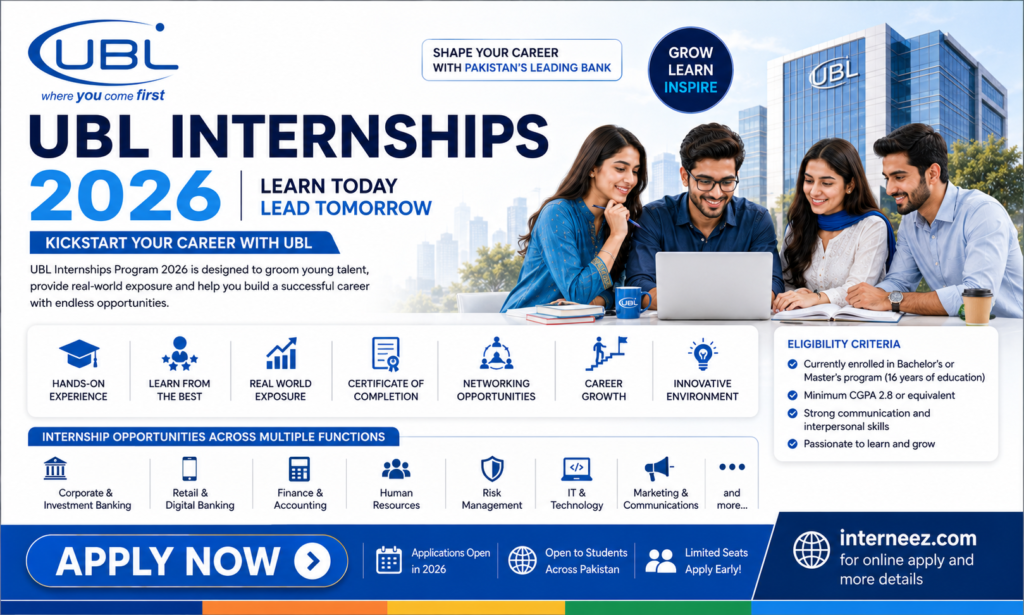 UBL Internships 2026 Online Apply - Latest United Bank Limited Paid Internships